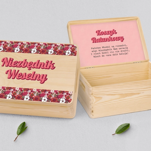 Koszyczek ratunkowy weselny naturalny - Retro Style Motyw 2