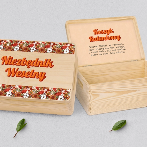 Koszyczek ratunkowy weselny naturalny - Retro Style Motyw 3