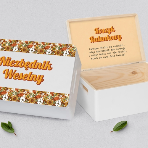 Koszyczek ratunkowy weselny biały - Retro Style Motyw 1