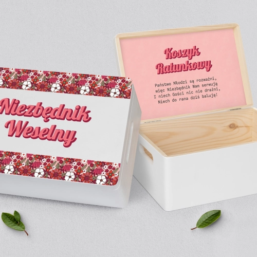 Koszyczek ratunkowy weselny biały - Retro Style Motyw 2