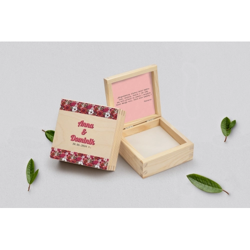 Pudełko na obrączki naturalne - Retro Style Motyw 2