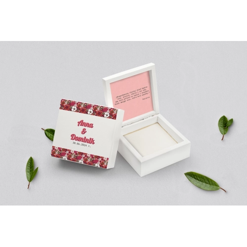 Pudełko na obrączki białe - Retro Style Motyw 2