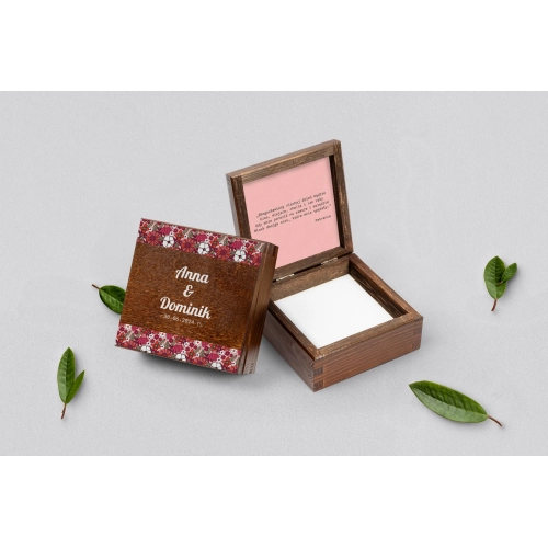 Pudełko na obrączki brązowe - Retro Style Motyw 2