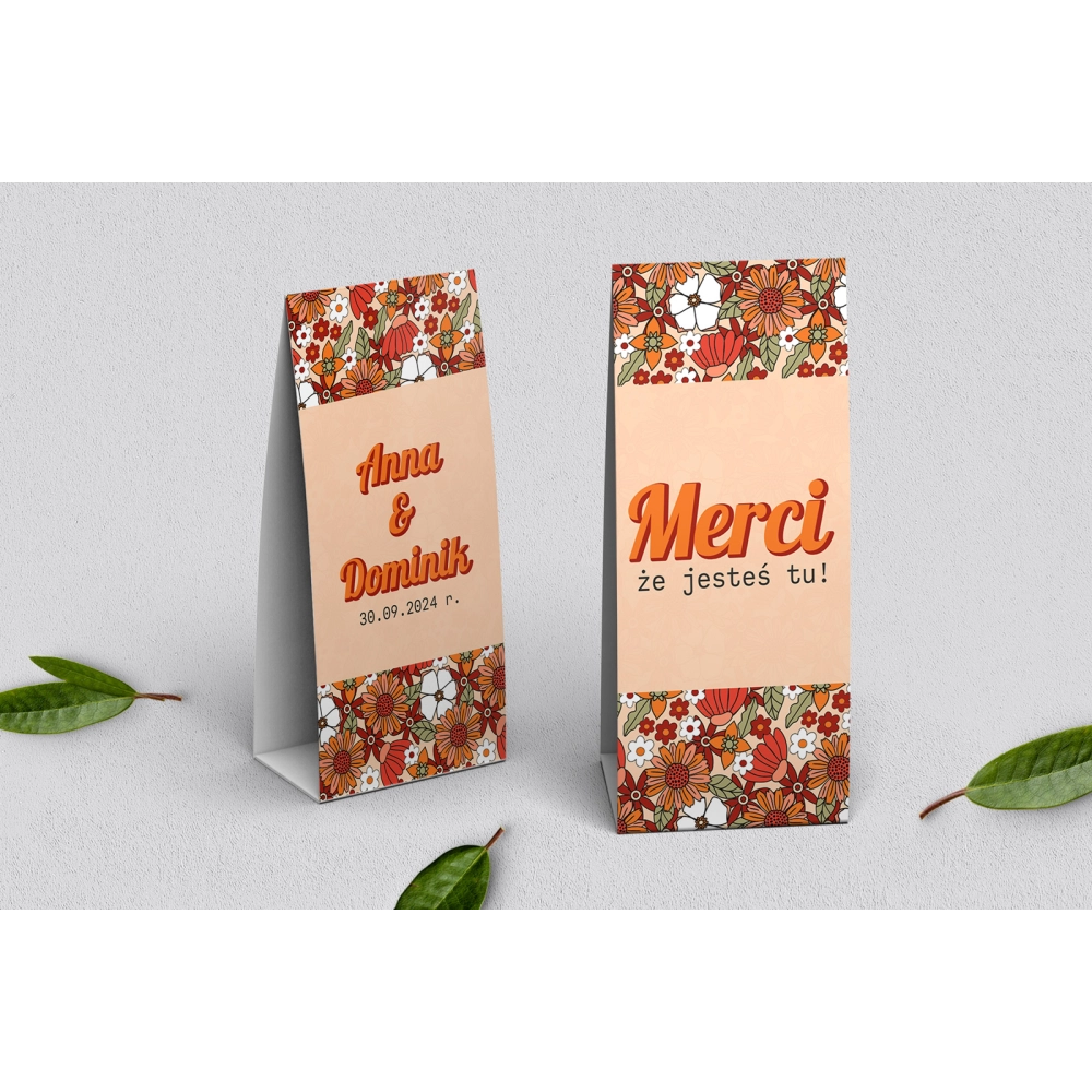 Podziękowanie Merci - Pudełeczko Retro Style Motyw 3