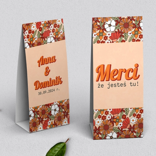 Podziękowanie Merci - Pudełeczko Retro Style Motyw 3