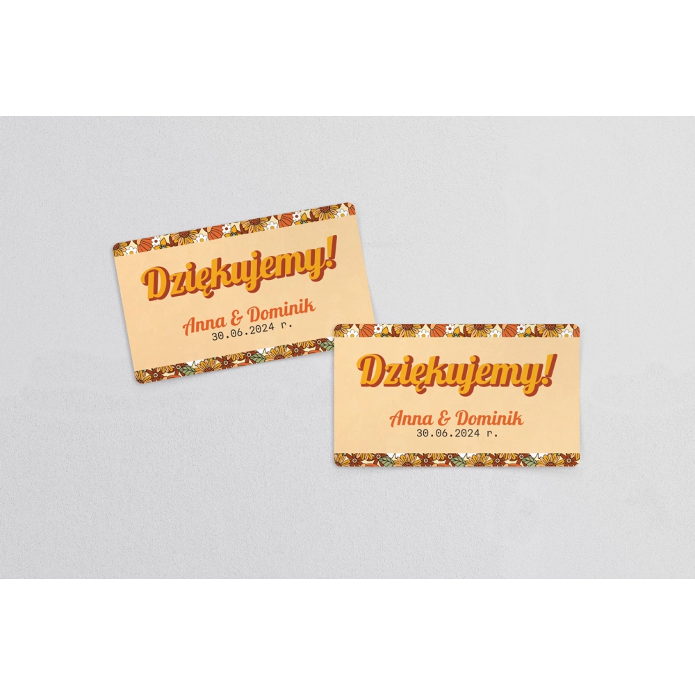 Naklejki na słoiczki weselne Retro Style - Arkusz 21 szt Motyw 1