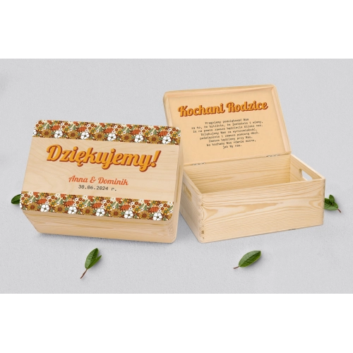 Skrzyneczka dla Rodziców - naturalna Retro Style Motyw 1