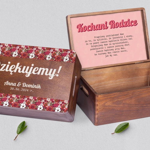 Skrzyneczka dla Rodziców - brązowa Retro Style Motyw 2