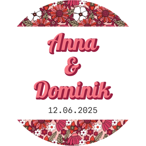 Topper na tort weselny - Retro Style Motyw 2
