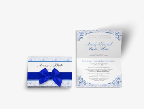 Zaproszenie ślubne Ornaments - Niebieskie