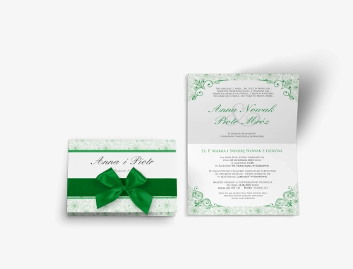 Zaproszenie ślubne Ornaments - Zielone