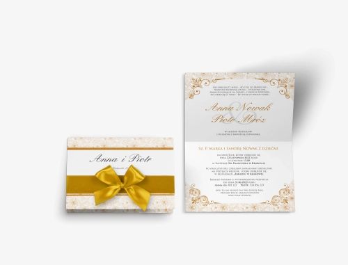 Zaproszenie ślubne Ornaments - Złote