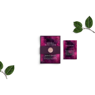 Fioletowe Zaproszenia ślubne Colors of the Sky z&nbsp;opaską oraz lakiem