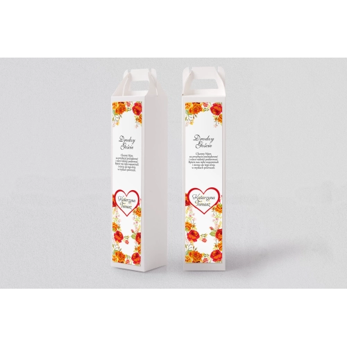 Pudełko na alkohol Serca Kwiat Motyw 3