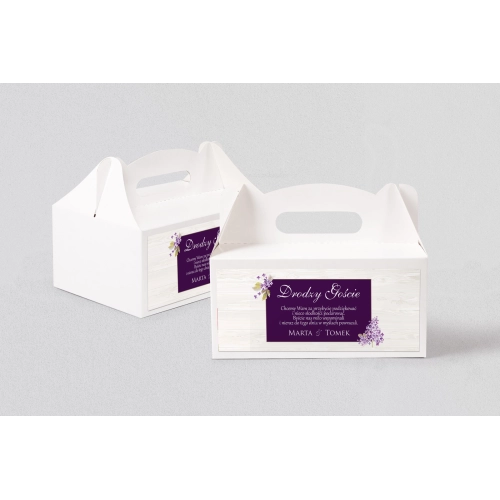 Pudełko na ciasto weselne Biała Stodoła - Motyw 1