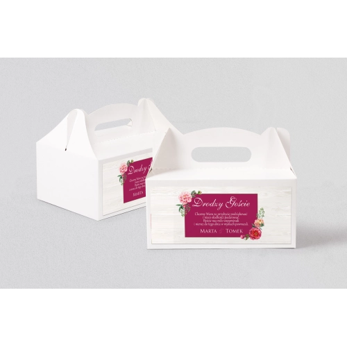 Pudełko na ciasto weselne Biała Stodoła - Motyw 2