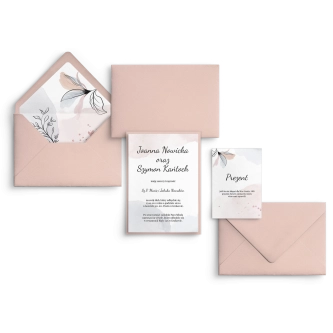 Eleganckie Zaproszenia ślubne Watercolor Wedding w&nbsp;odcieniach pudrowego różu