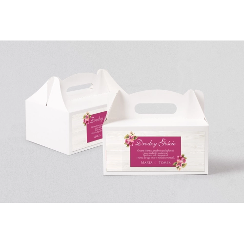 Pudełko na ciasto weselne Biała Stodoła - Motyw 3