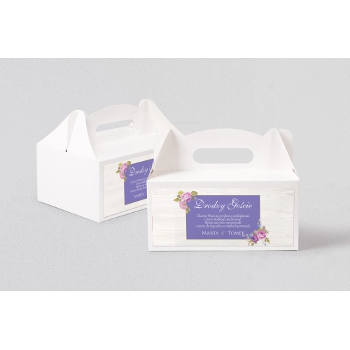 Pudełko na ciasto weselne Biała Stodoła - Motyw 6
