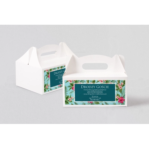 Pudełko na ciasto weselne Kwiatowe Pole Motyw 3