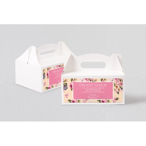 Pudełko na ciasto weselne Kwiatowe Pole Motyw 5