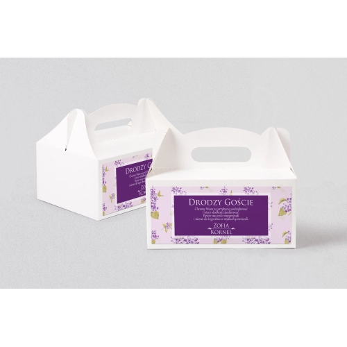 Pudełko na ciasto weselne Kwiatowe Pole Motyw 6