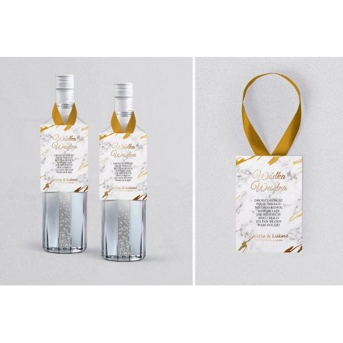 Zawieszka na alkohol Marmur & Złoto - Motyw 3
