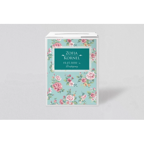 Pudełko na koperty i pieniądze Kwiatowe Pole Motyw 1