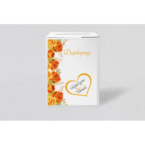 Pudełko na koperty i&nbsp;pieniądze Serca Kwiat Motyw 4