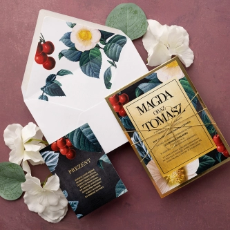 Nowoczesne Zaproszenia ślubne Amore z&nbsp;kopertą wklejką i&nbsp;dodatkową wkładką przewiązane sznurkiem