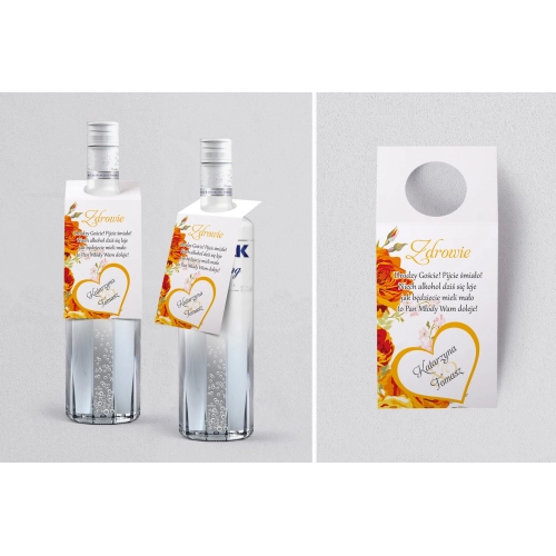 Zawieszka na alkohol oczko Serca Kwiat Motyw 4