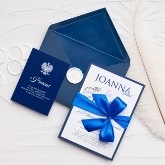 Zaproszenia ślubne Paszport w&nbsp;niebieskich barwach