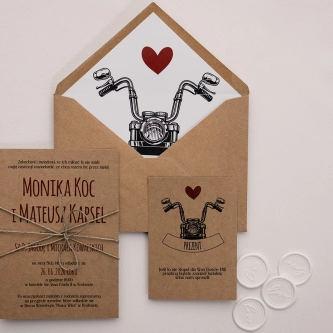 Oryginalne Zaproszenia ślubne Trip z&nbsp;motywem motocykla