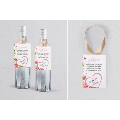 Zawieszka na alkohol Serca Kwiat Motyw 1