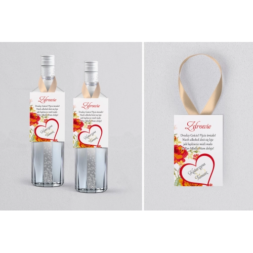Zawieszka na alkohol Serca Kwiat Motyw 3