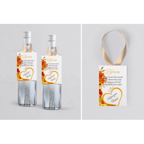 Zawieszka na alkohol Serca Kwiat Motyw 4