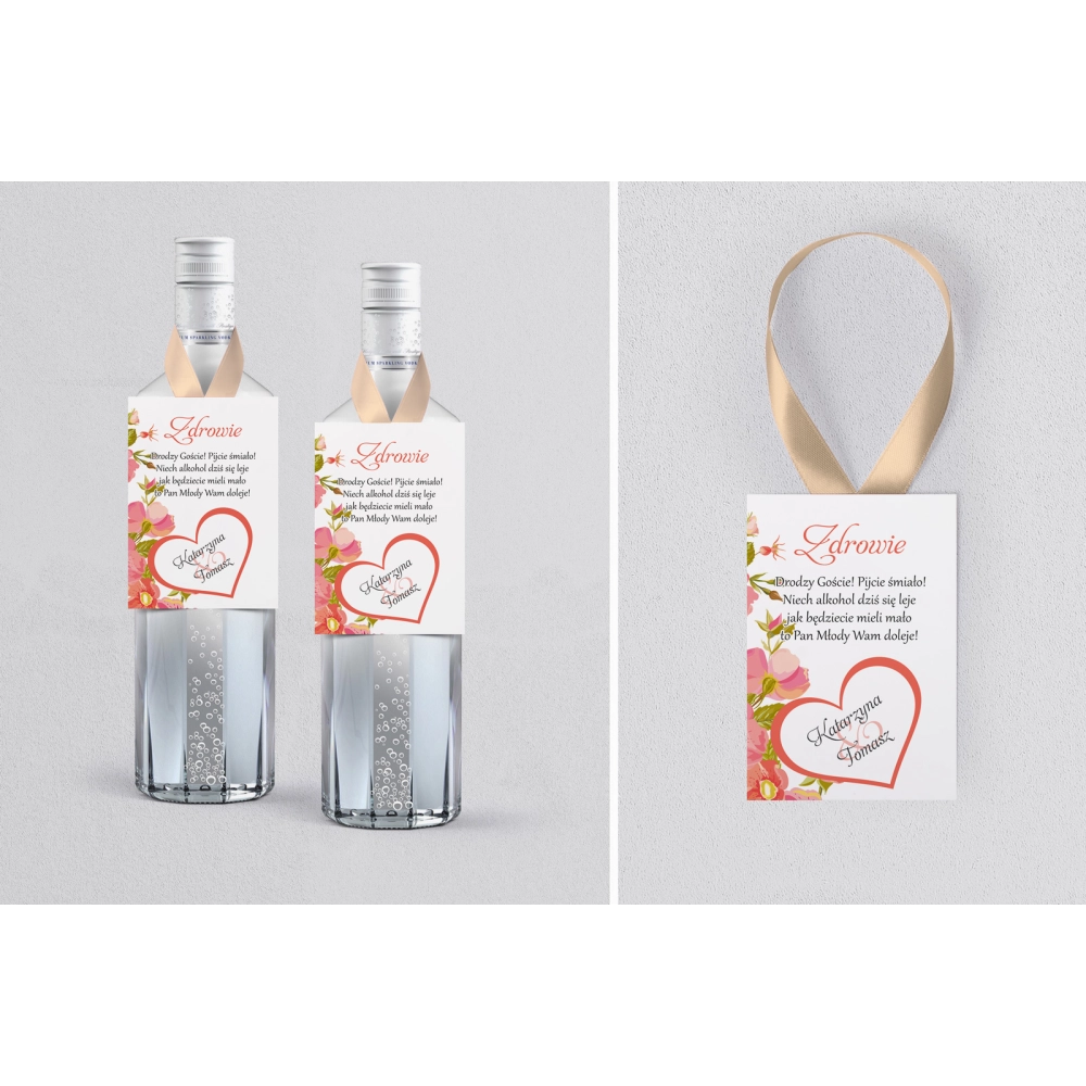 Zawieszka na alkohol Serca Kwiat Motyw 5
