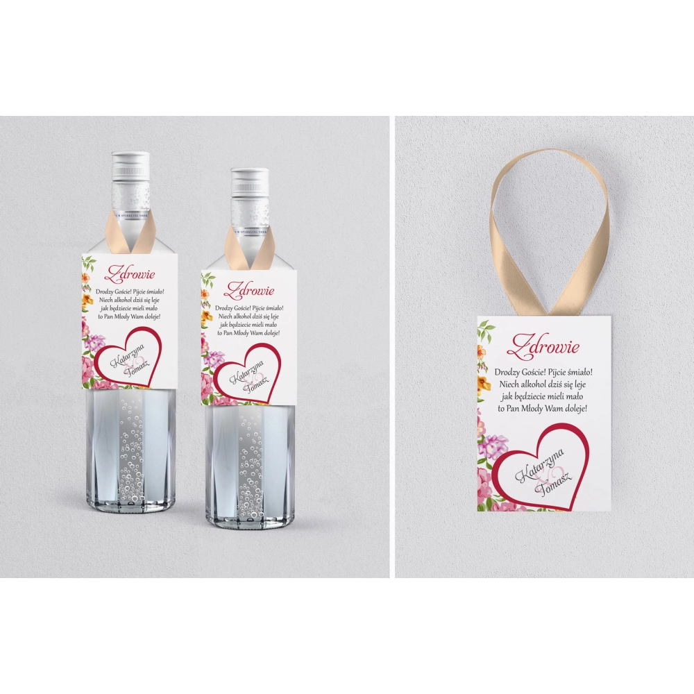 Zawieszka na alkohol Serca Kwiat Motyw 6
