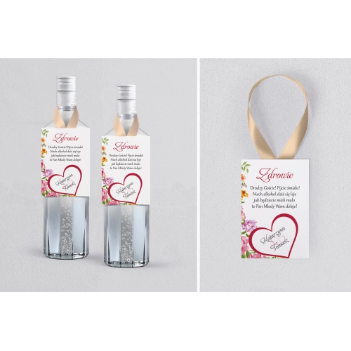 Zawieszka na alkohol Serca Kwiat Motyw 6