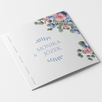 Zaproszenia ślubne Name - Składane Kwadrat Motyw 1