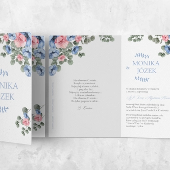 Zaproszenia ślubne Name - Składane motyw 1