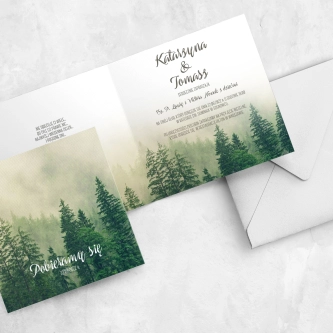 Zielone zaproszenie ślubne z&nbsp;dopasowaną kopertą