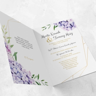 Zaproszenia ślubne Flowers & Frame - Składane Motyw 1