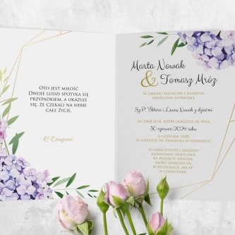 Zaproszenia ślubne Flowers & Frame - Składane Motyw 1