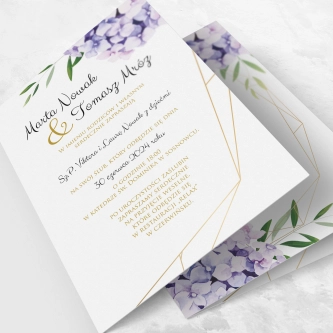 Zaproszenia ślubne Flowers & Frame - Składane Motyw 1