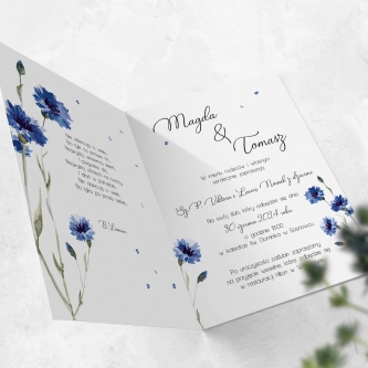 Zaproszenia ślubne Biały Czas - Składane Motyw 2