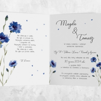 Zaproszenia ślubne Biały Czas - Składane Motyw 2