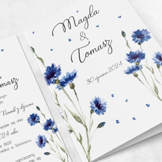 Zaproszenia ślubne Biały Czas - Składane Motyw 2