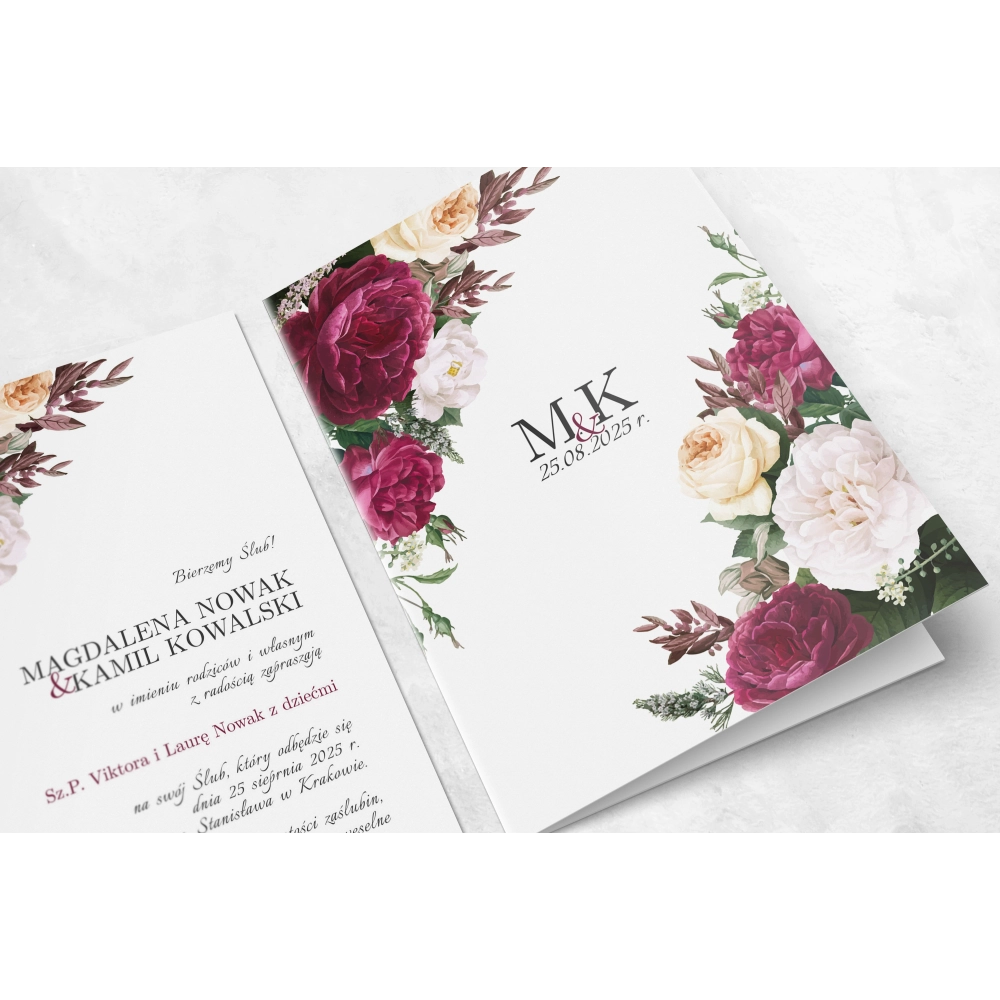 Zaproszenia ślubne Fabello - Składane Motyw 1