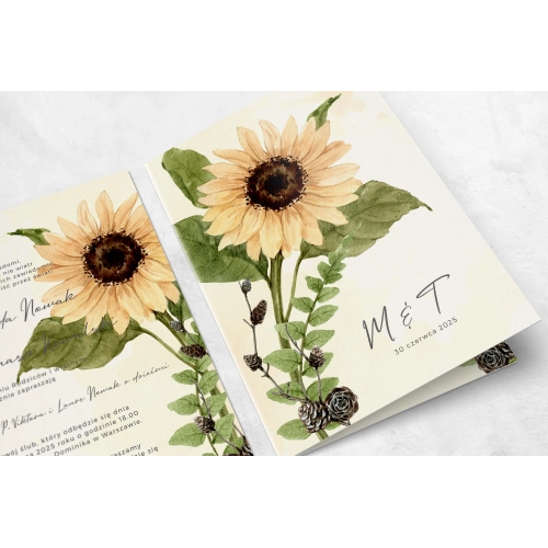 Zaproszenia ślubne Natalie - Składane Motyw 2